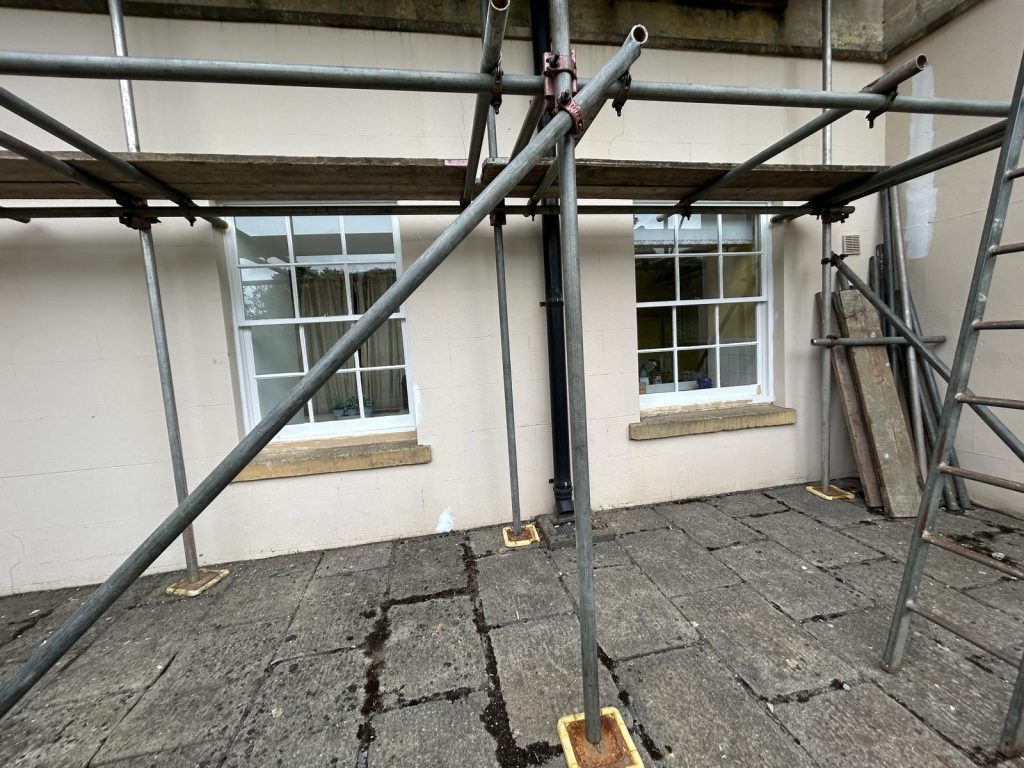 rear-rendered-wall-and-scaffold-access-20-harrowdene-road-knowle-bristol-bs4-2jl